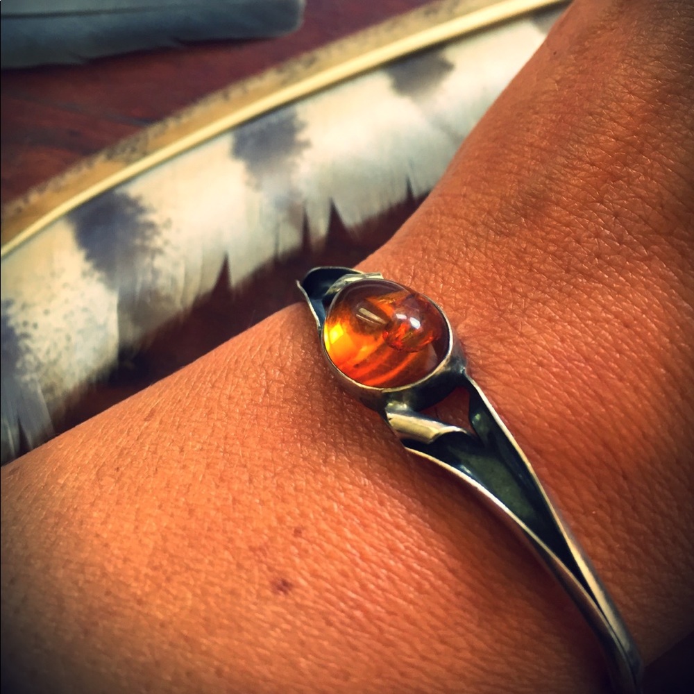 ☀️Sterling Silver Baltic Amber Bracelete☀️